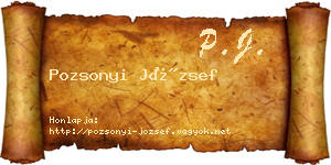 Pozsonyi József névjegykártya